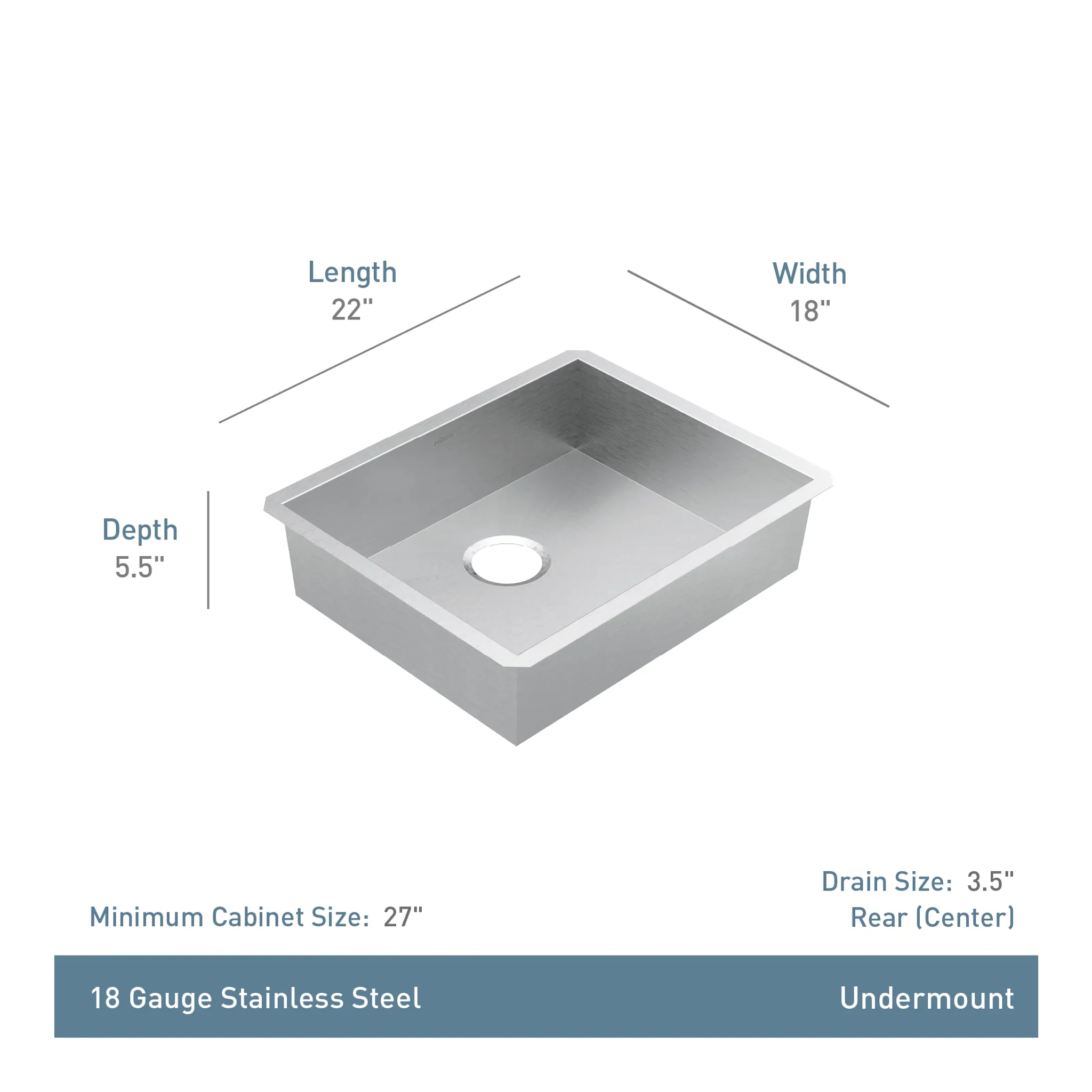 Prep 22" Stainless Steel Undermount Single Bowl Sink - Image 13