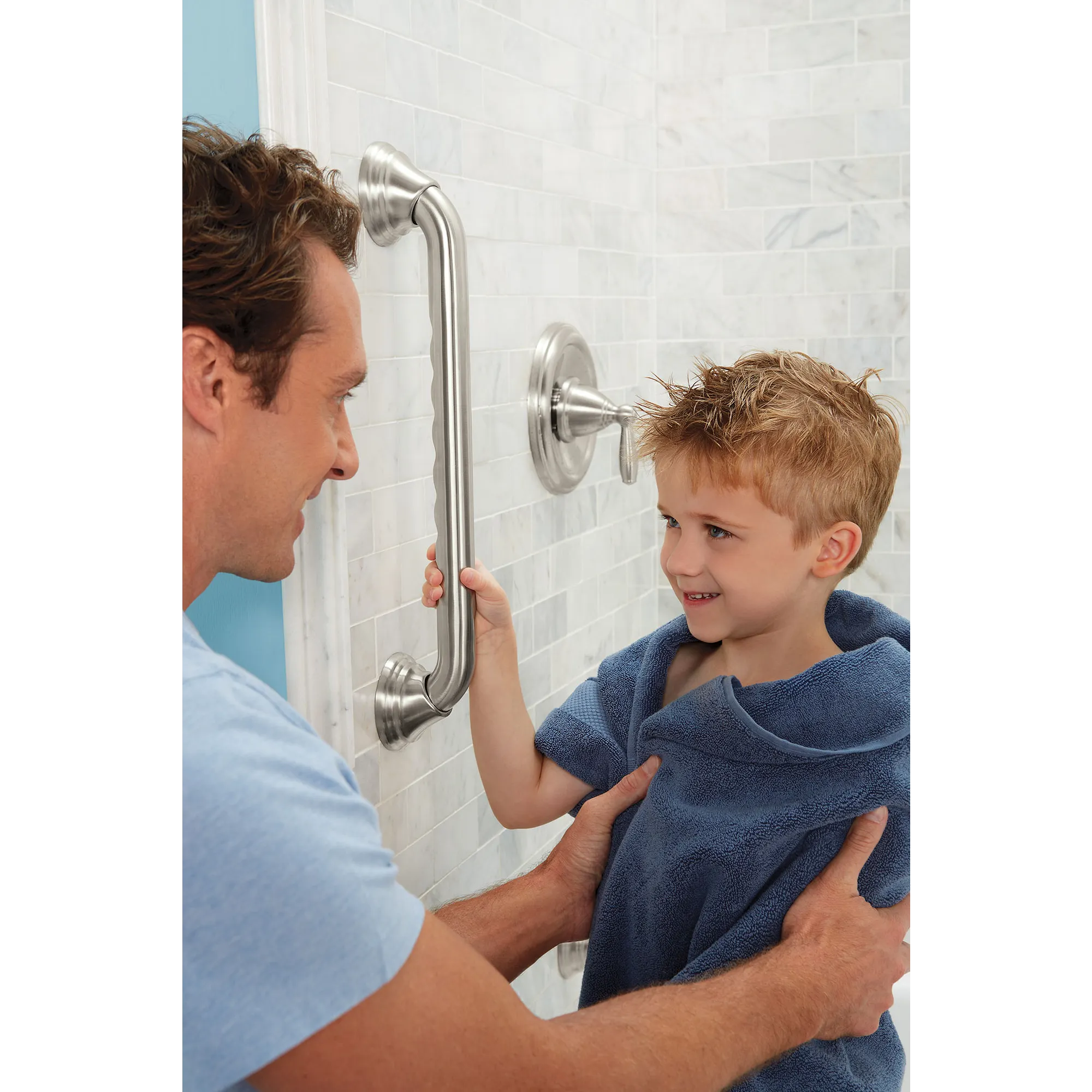 Bath Safety Chrome 16" Designer Grab Bar - Image 10