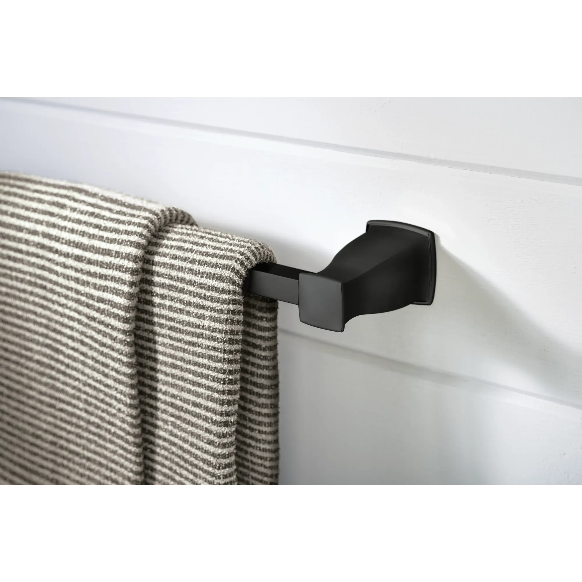 Hensley Matte Black 3 PC Kit: Pivoting Paper Holder, Towel Bar & Towel Ring - Image 12