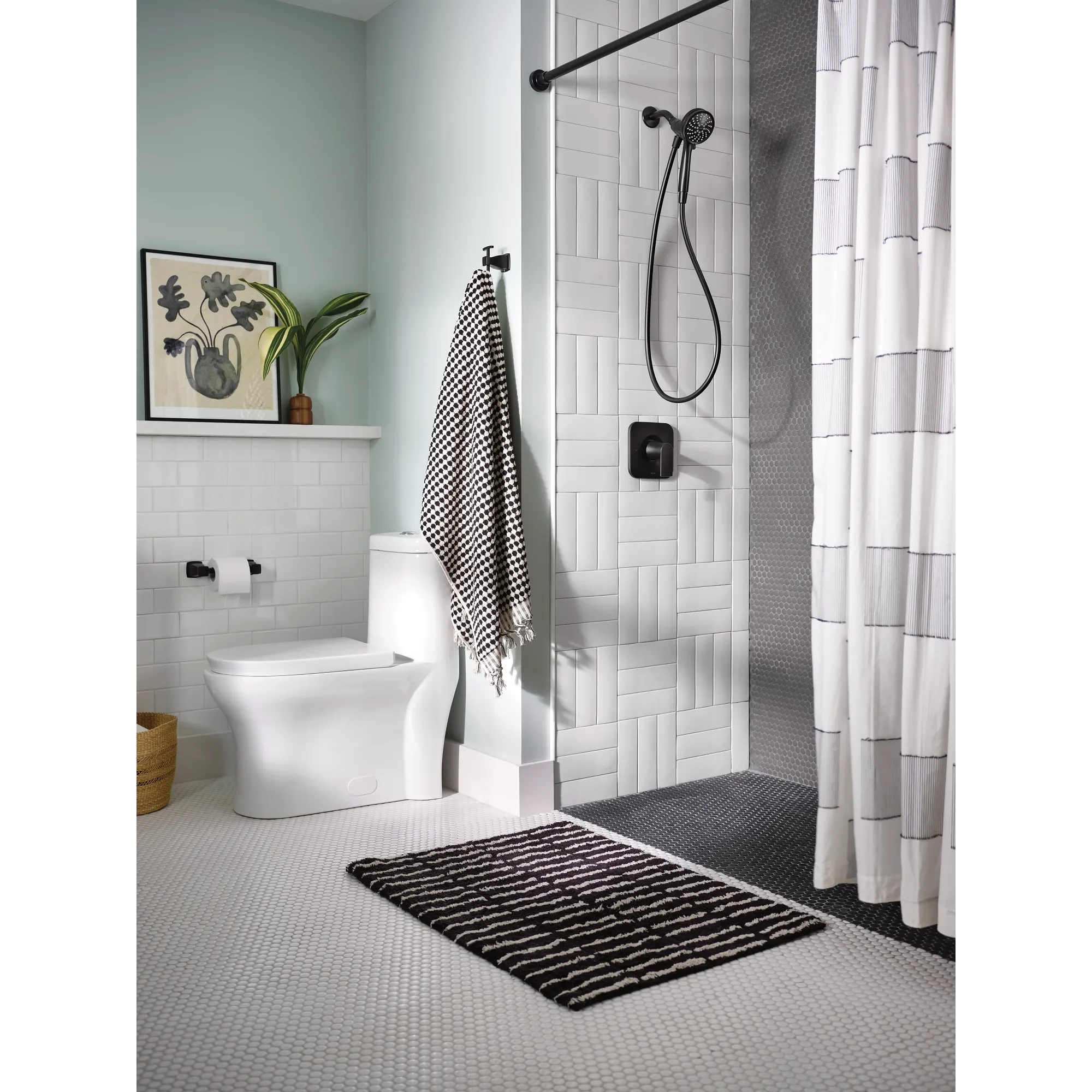 Hensley Matte Black 3 PC Kit: Pivoting Paper Holder, Towel Bar & Towel Ring - Image 6
