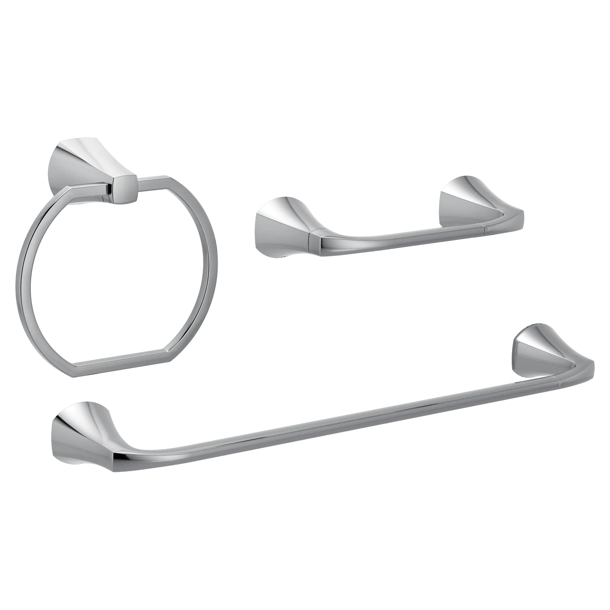 Lindor 3 Pc Kit: Pivoting Paper Holder, Towel Bar & Towel Ring