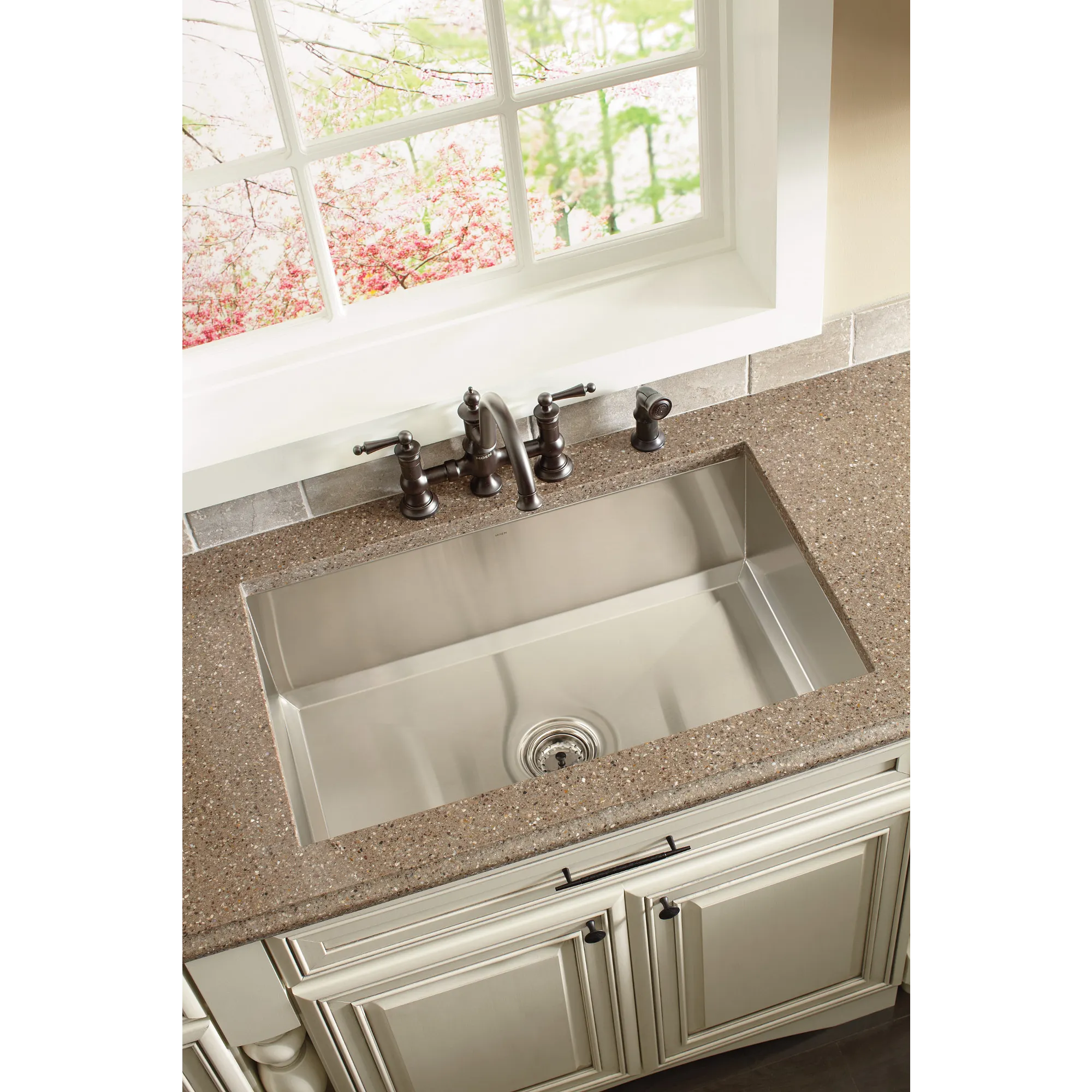 Waterhill Chrome Two-Handle High Arc Kitchen Faucet - Image 11