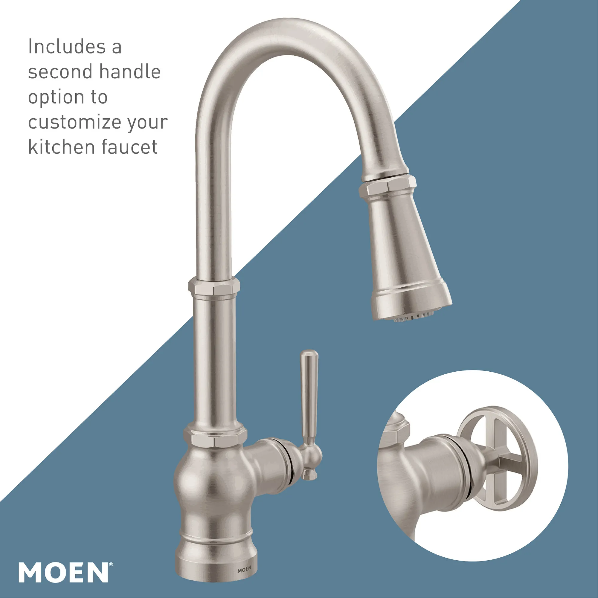 Paterson One-Handle High Arc Pulldown Kitchen Faucet - Image 21