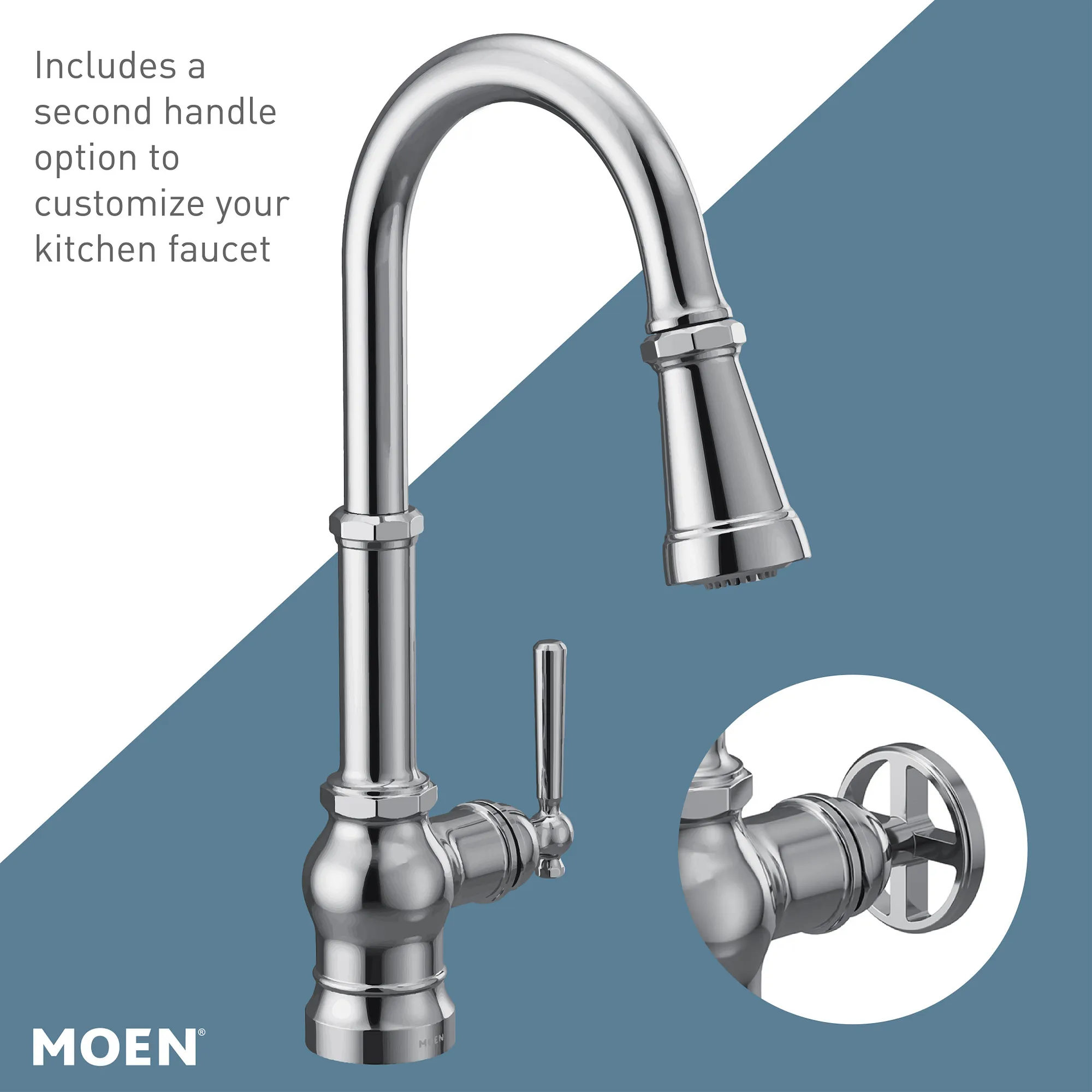 Paterson One-Handle High Arc Pulldown Kitchen Faucet - Image 5