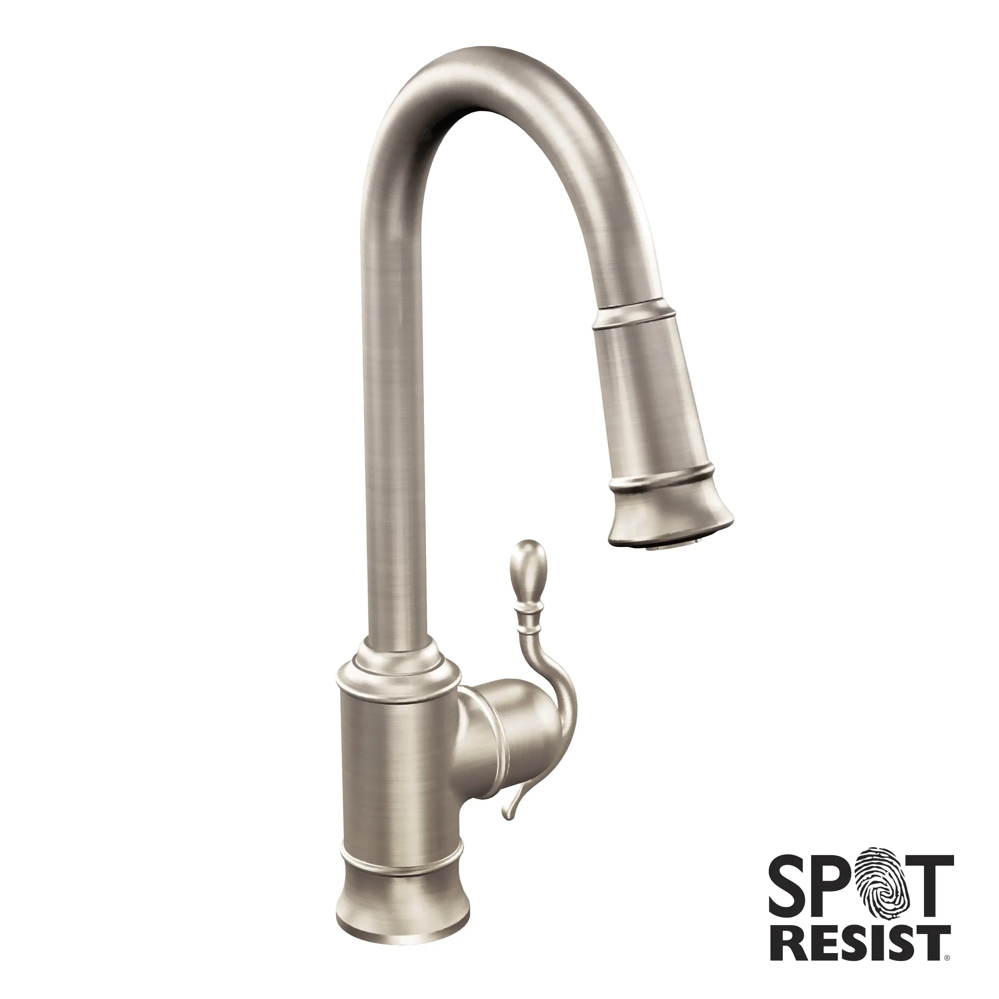 Woodmere Chrome one-handle high arc pulldown kitchen faucet - Image 8