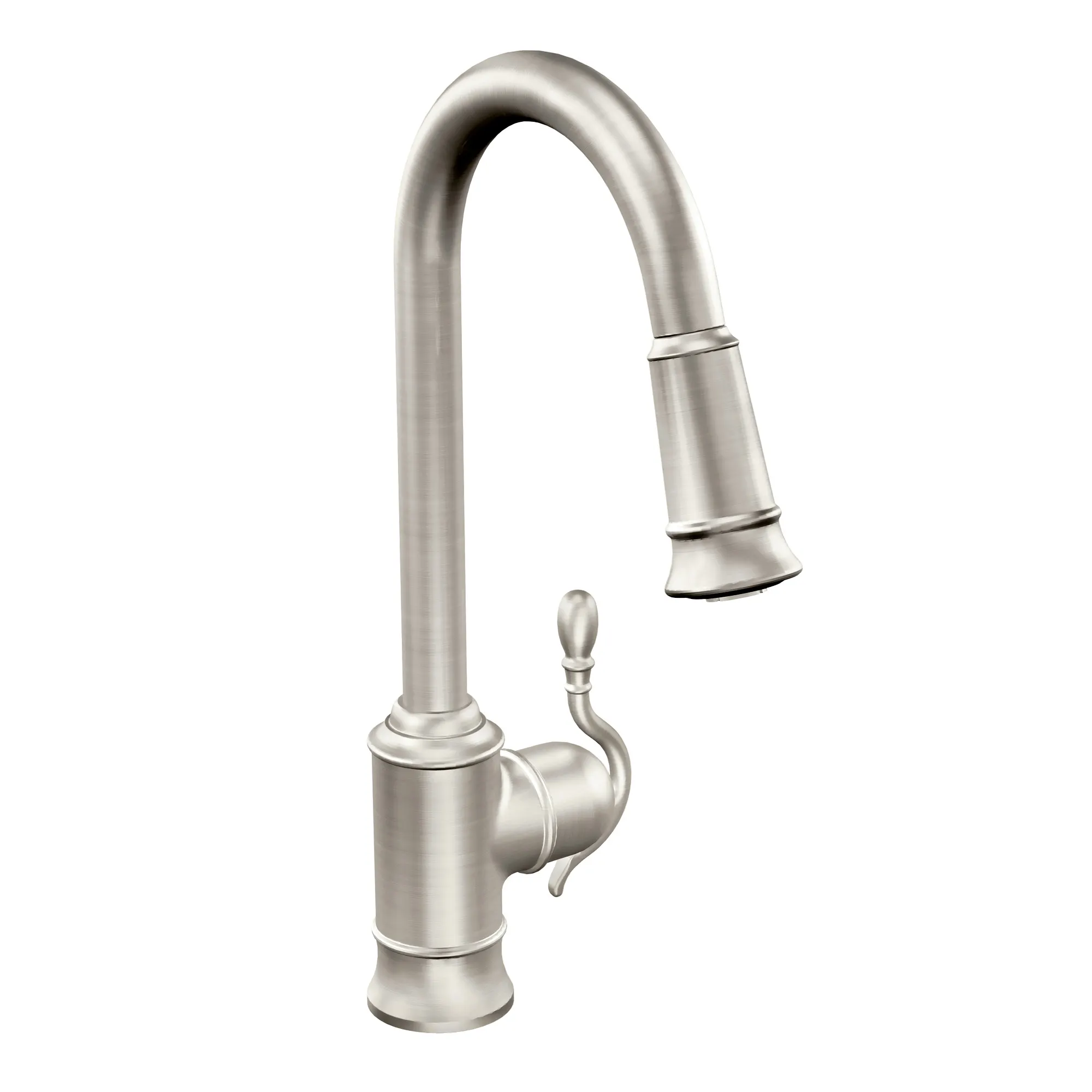 Woodmere Chrome one-handle high arc pulldown kitchen faucet - Image 9