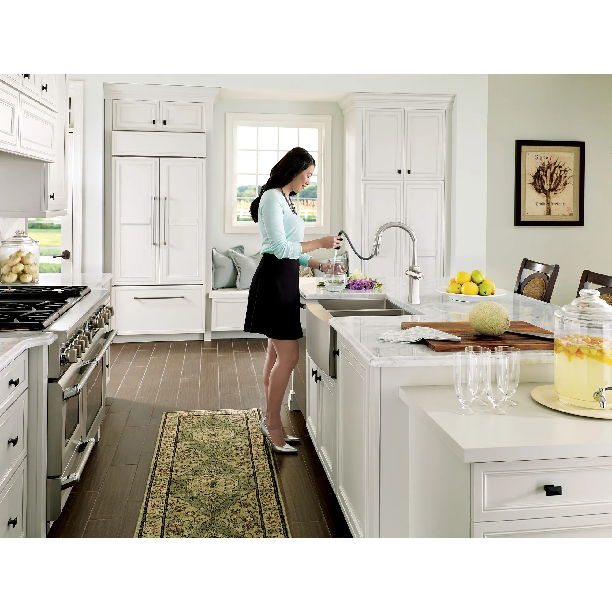 Etch Chrome One-Handle High Arc Pulldown Kitchen Faucet - Image 10