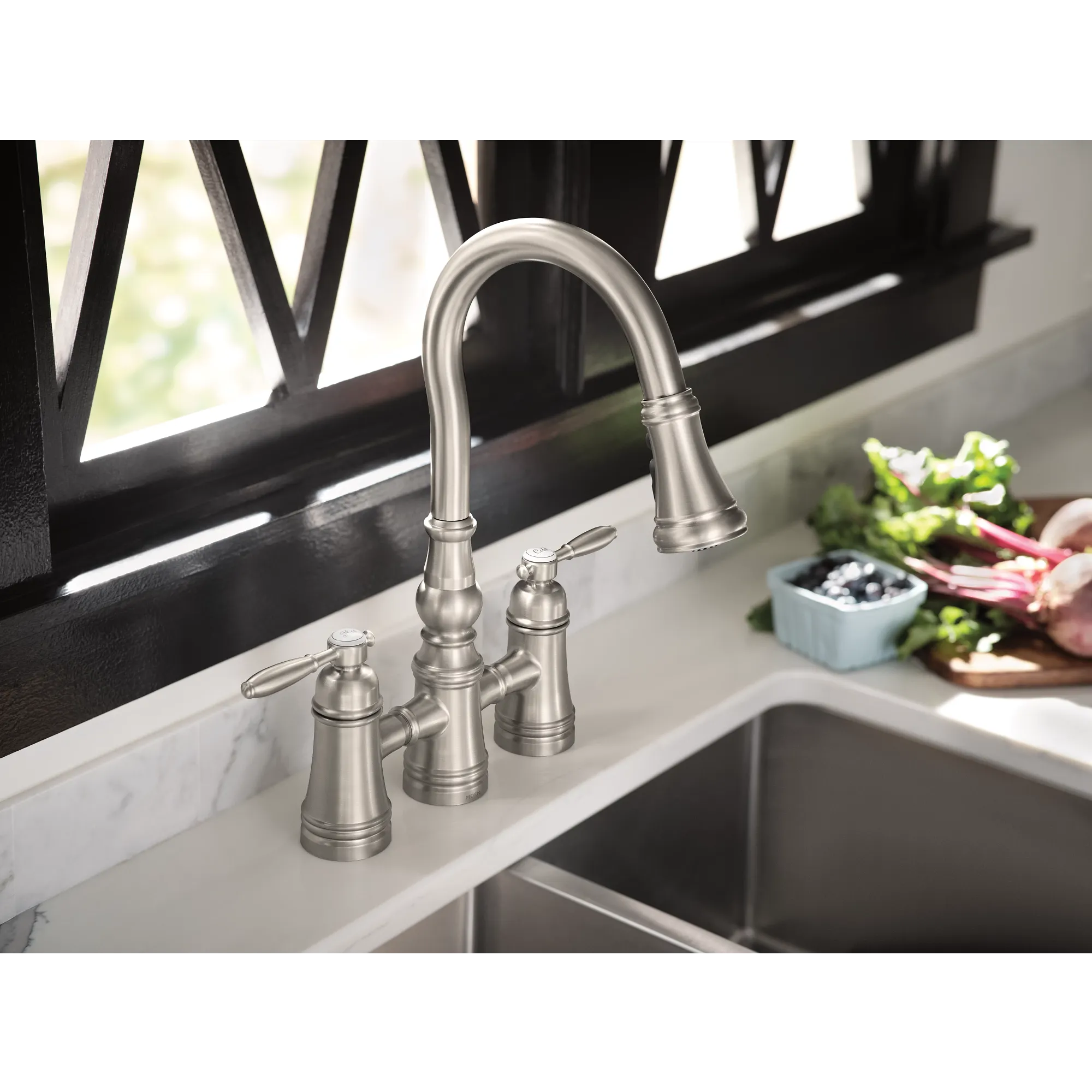Weymouth Two-Handle High Arc Pulldown Kitchen Faucet - Image 17