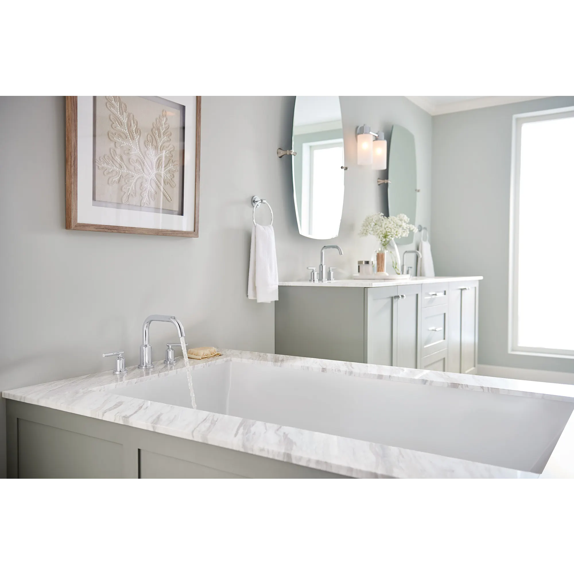 Gibson Chrome Two-Handle High Arc Bathroom Faucet