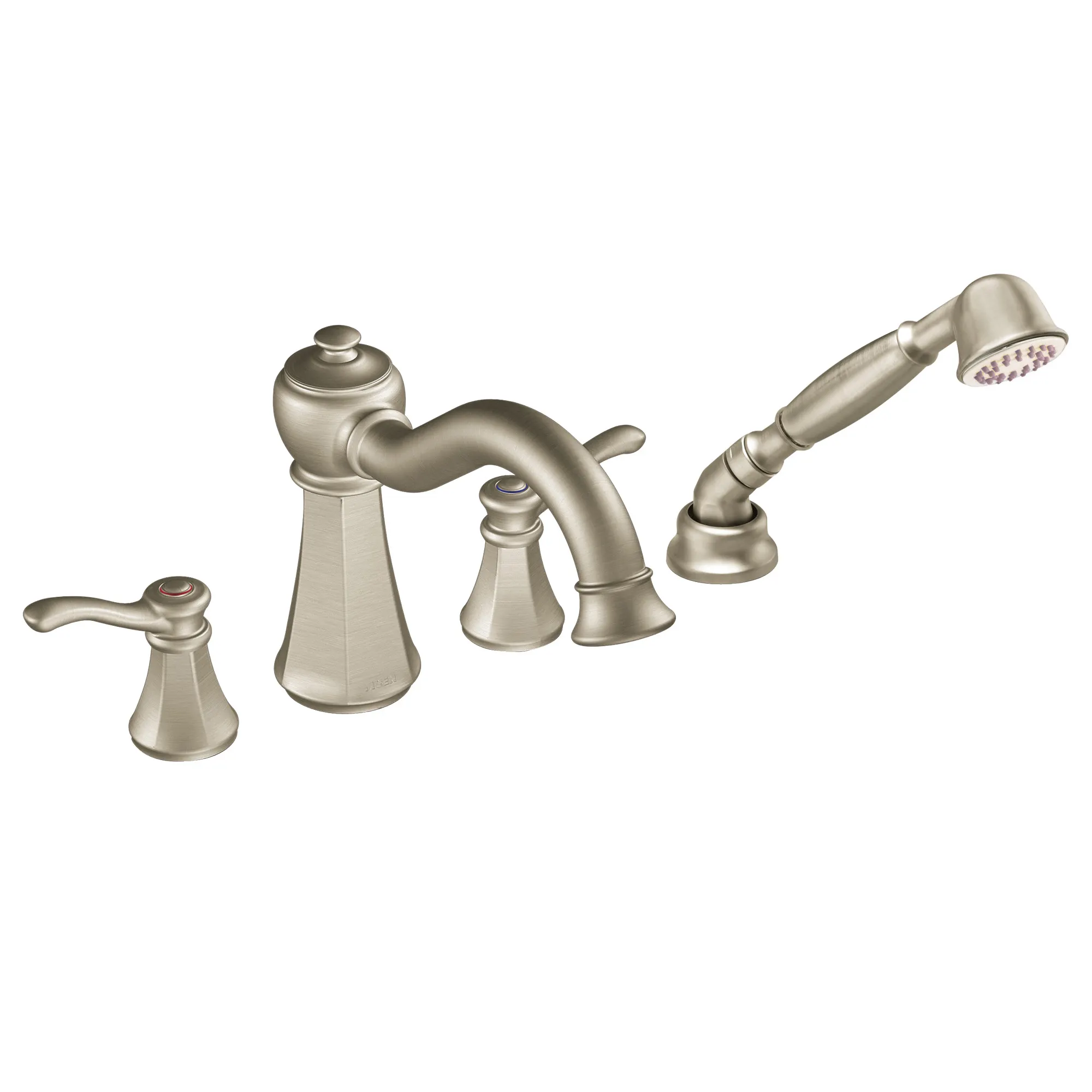 Vestige Chrome two-handle high arc roman tub faucet includes hand shower - Image 3