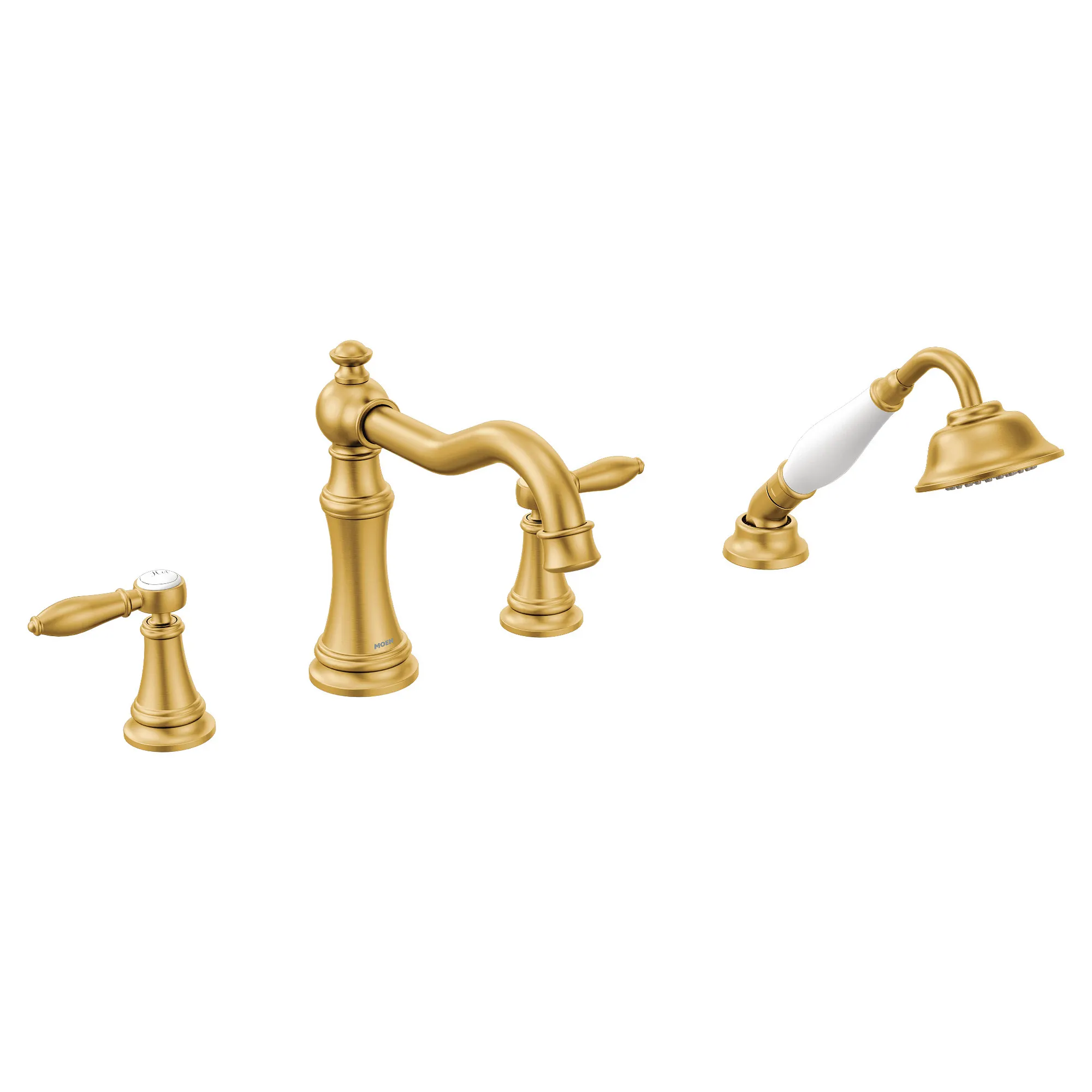 Weymouth Chrome Two-Handle Diverter Roman Tub Faucet including Handheld Shower - Image 8