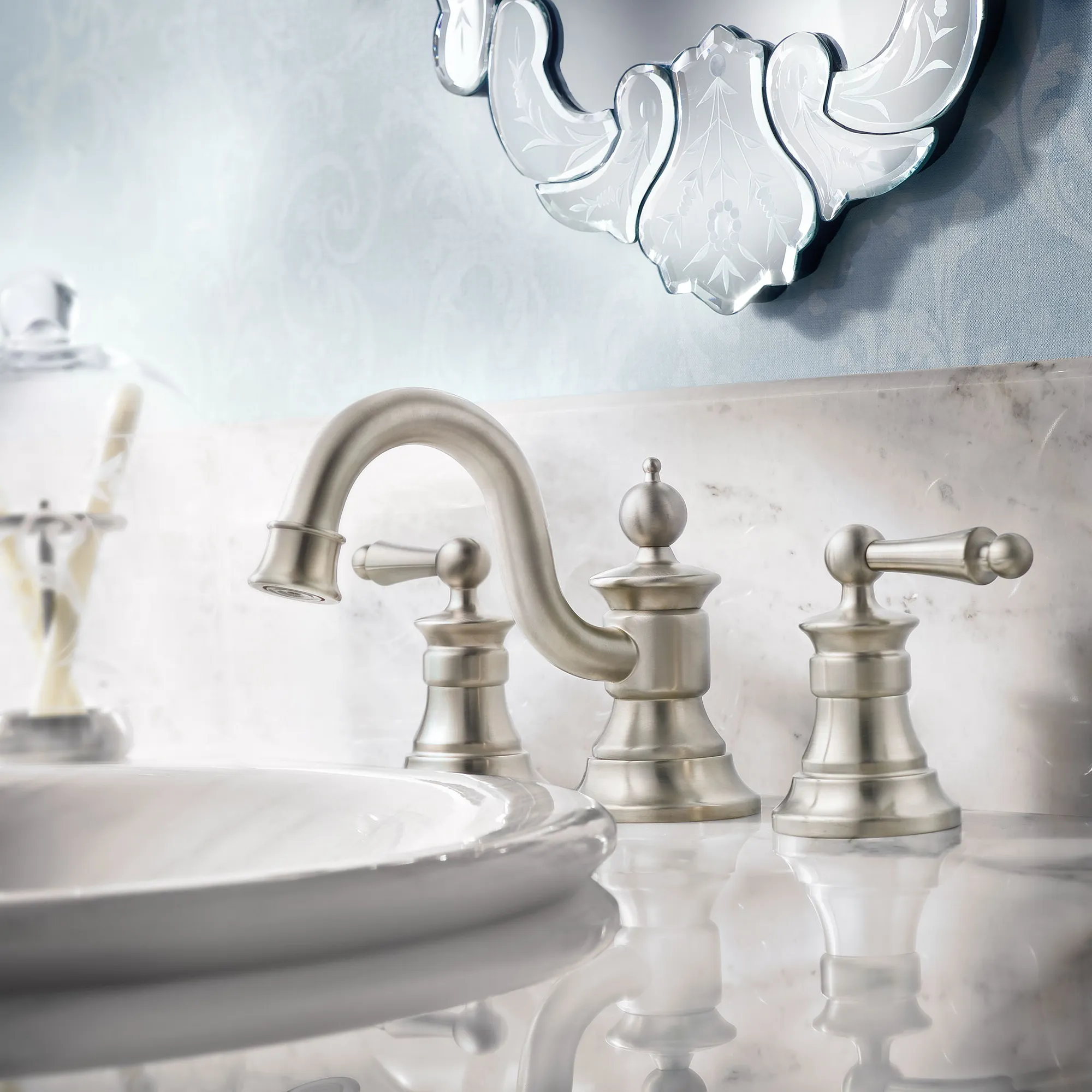 Waterhill Chrome Two-Handle High Arc Bathroom Faucet - Image 10