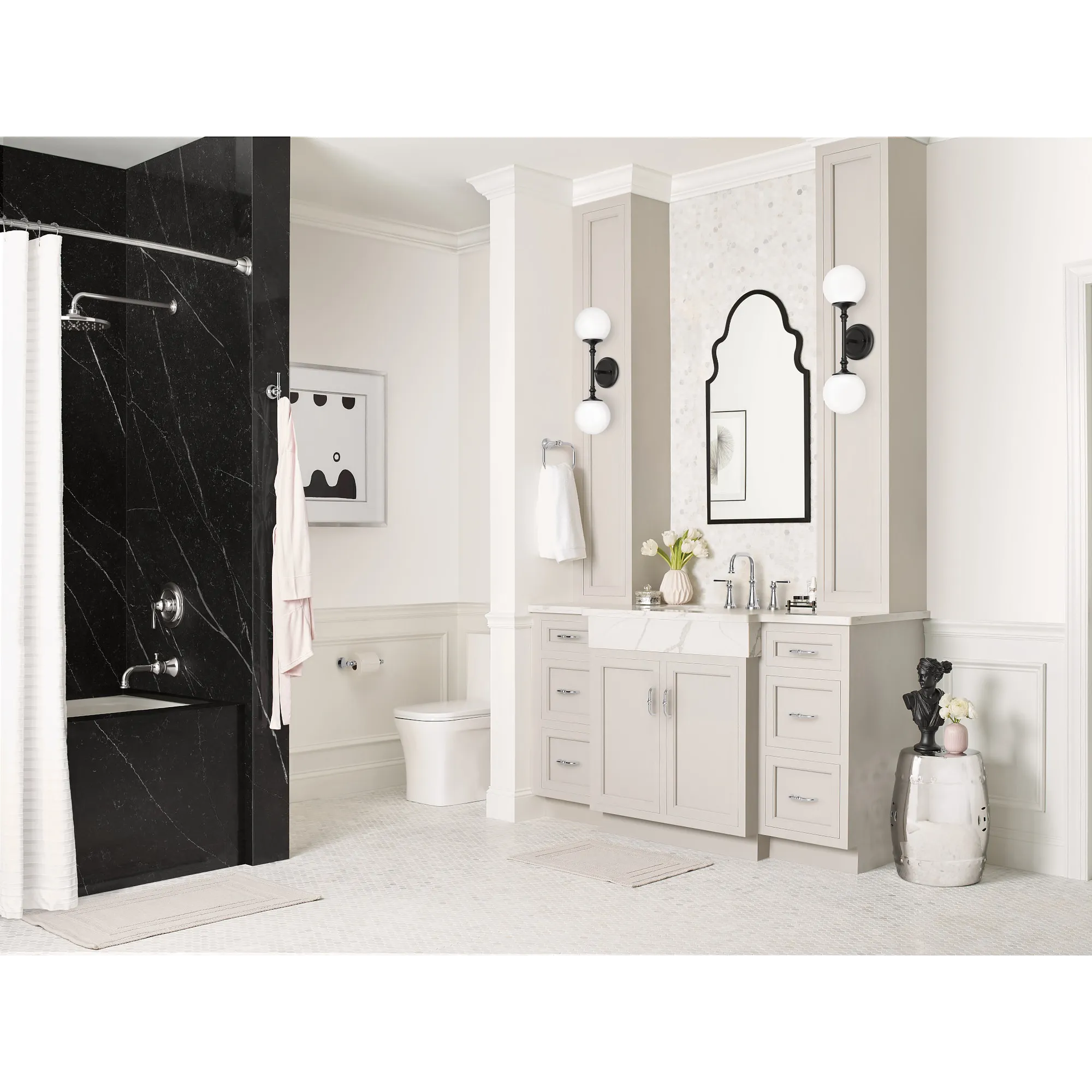 Colinet Chrome two-handle high arc bathroom faucet - Image 4