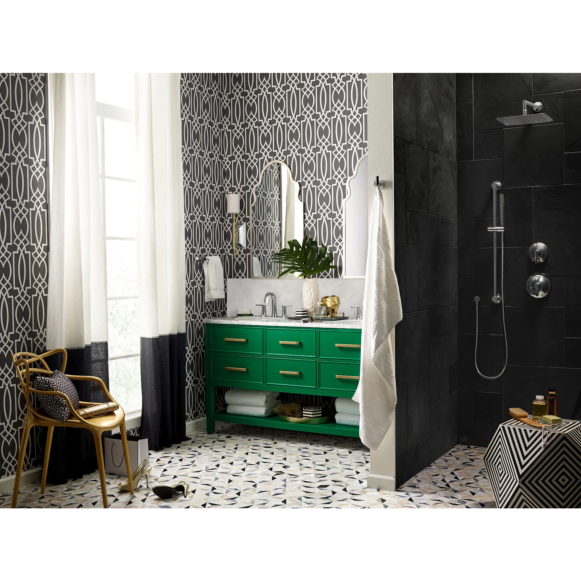 Doux Chrome Two-Handle High Arc Bathroom Faucet - Image 6