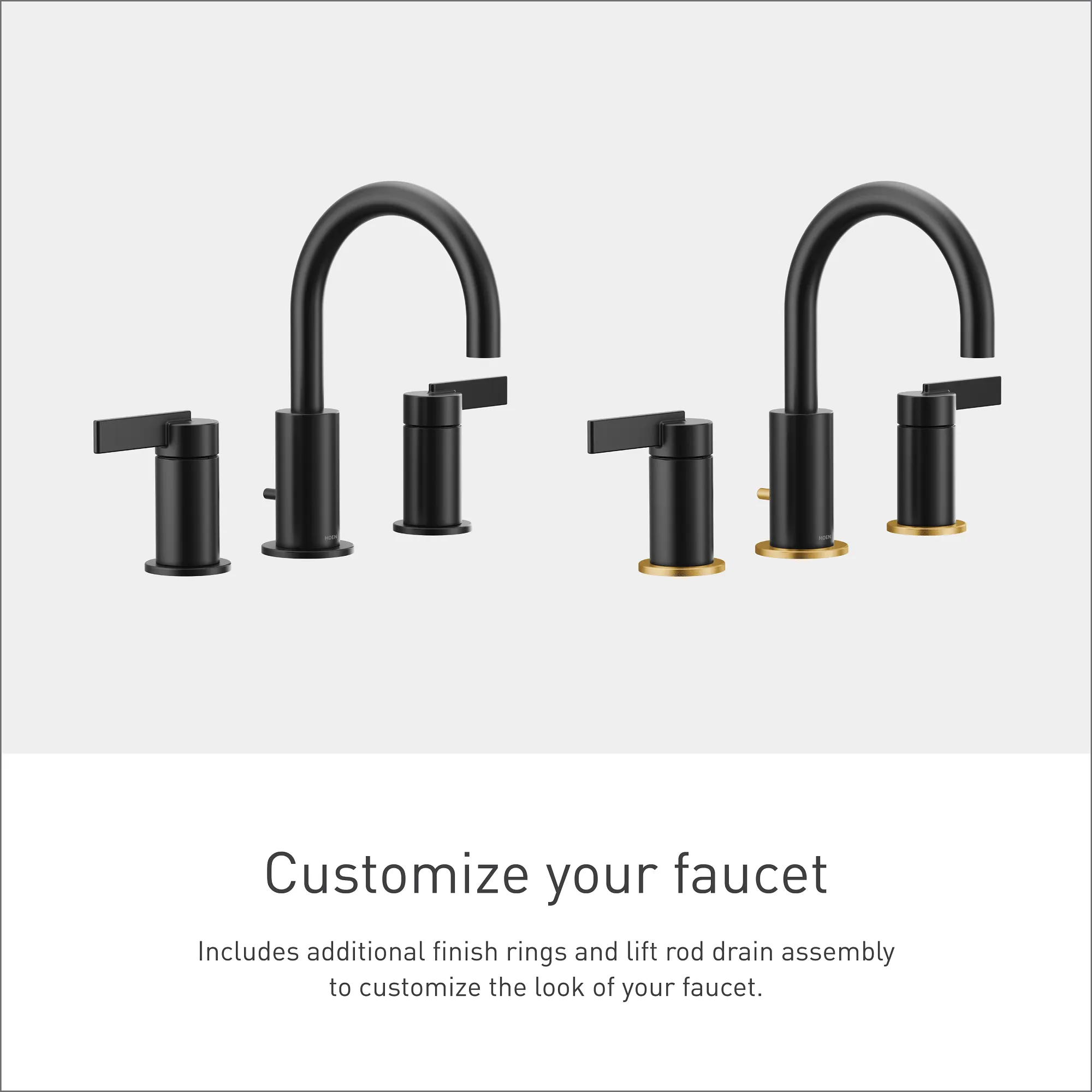 Cia Chrome two-handle high arc bathroom faucet - Image 2