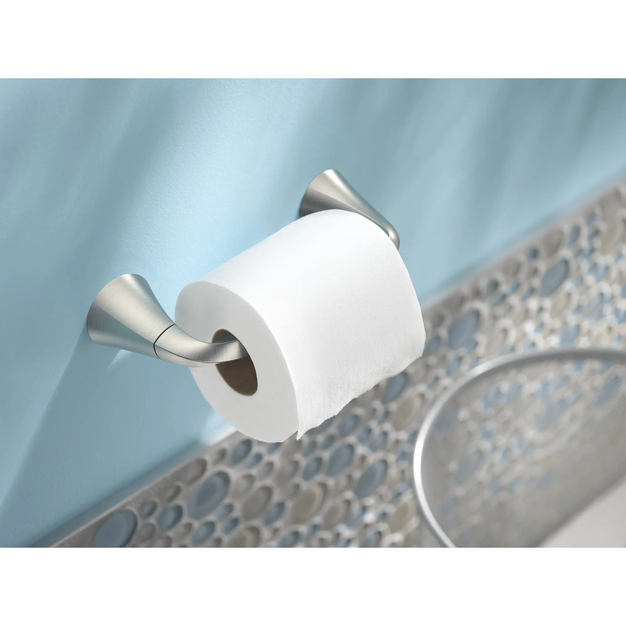 Oxby Brushed nickel Toilet Paper Holder - Image 4