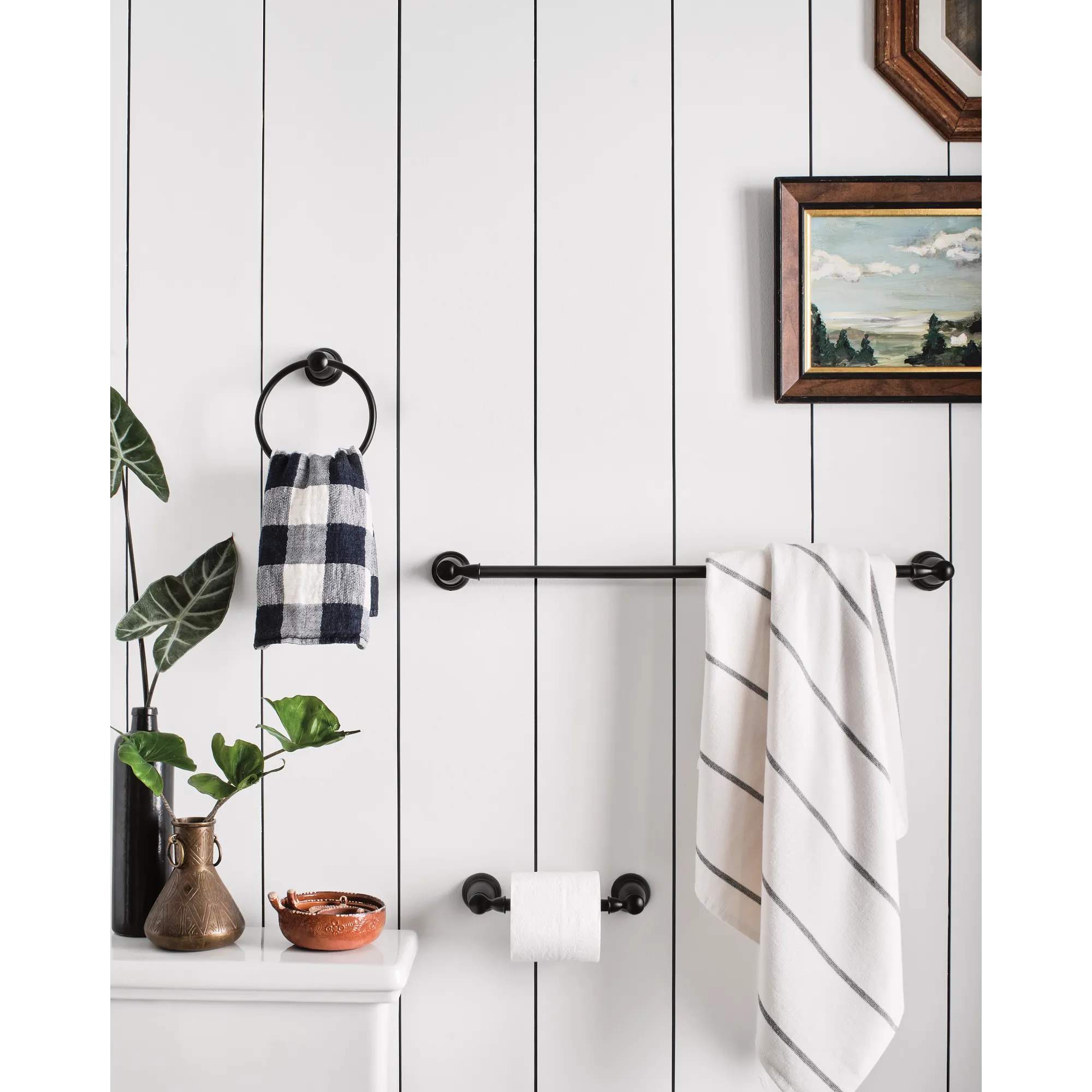 Banbury Matte Black 3 Piece Bath Accessory Kit - Image 2